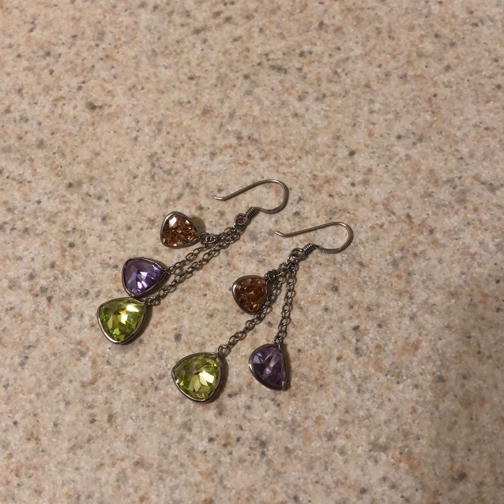 Sterling silver earrings with Swarovski crystals